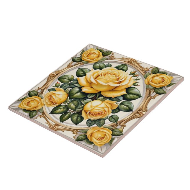 Carreau Belle collection tendance de rose jaune (Côté)