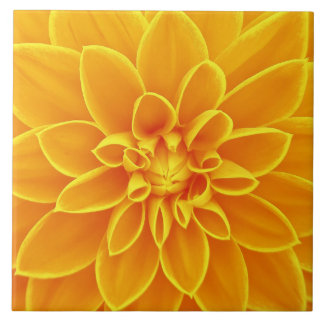 Carreau belle fleur de dahlia jaune doré coloré