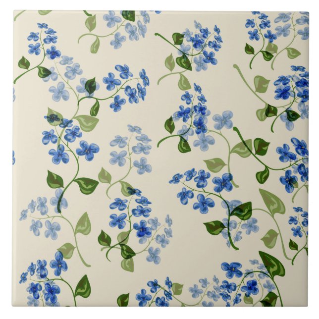 Carreau Belle florale sans couture motif oublier-me-pas bl (Devant)