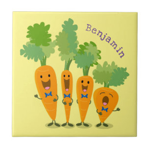 Carreau Belle illustration du quatuor de carottes à carott