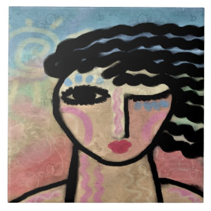 Carreau Belle journée de peinture numérique Abstraite