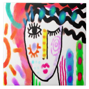Carreau Belle journée de peinture numérique Abstraite