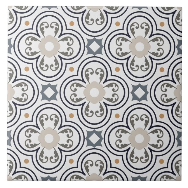 Carreau Belle lumière motif portugais artistique blanc (Devant)
