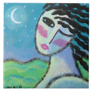 Carreau Belle Lune Art Abstrait Original Carrelage en céra