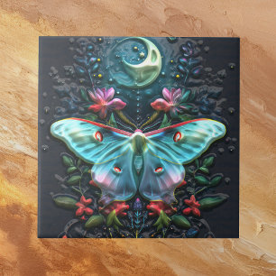 Carreau Belle Lune Lune Lune Bleue Turquoise Vert Lune Fle