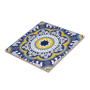 Carreau 💙 💛 Belle Méditerranée Vintage Azulejos