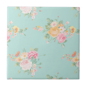 Carreau belle, menthe, chic shabby, country chic, floral,