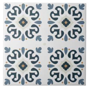 Carreau Belle oeuvre italienne Azulejos bleu méditerranéen