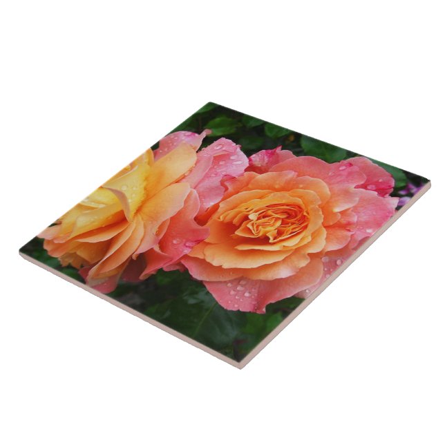 Carreau Belle photo rose rose et orange (Côté)