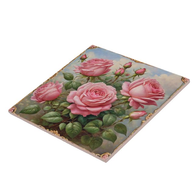 Carreau Belle rose Roses Collection moderne (Côté)