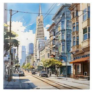 Carreau Belle stylo et croquis d'encre de San Francisco