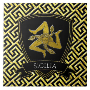 Carreau Belle Trinité sicilienne clé grecque
