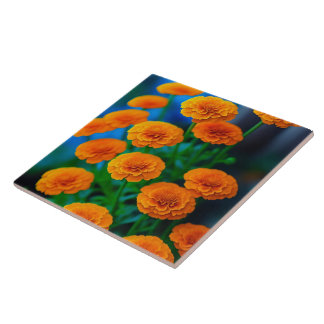 Carreau Belles Fleurs de Marigold Jaune