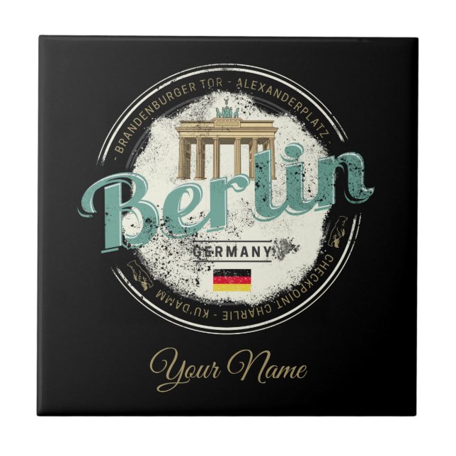 Carreau Berlin Allemagne Porte de Brandebourg Souvenir Vin (Devant)