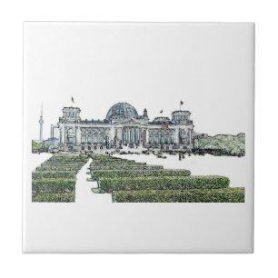 Carreau Berlin Reichstag Parlement allemand Sketch