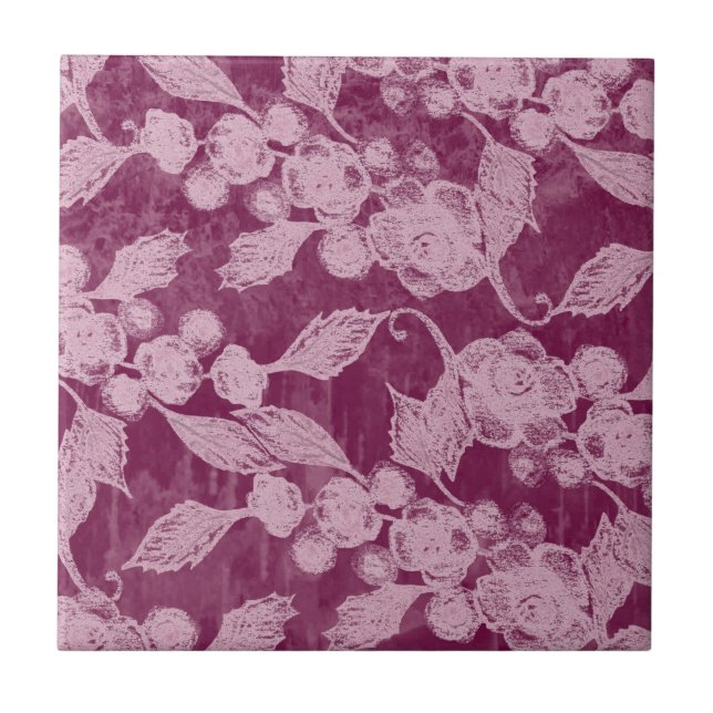 Carreau Berries et fleurs Purple Floral (Devant)