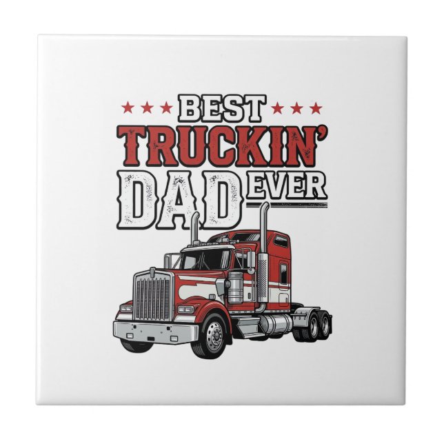 Carreau Best Truckin Dad Ever Vintage Truck Shirt Design_1 (Devant)