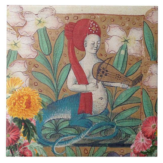 CARREAU BESTIAIRE MÉDIÉVAL, FAIRY MELLUSINA FAIRE DE LA MU (Devant)