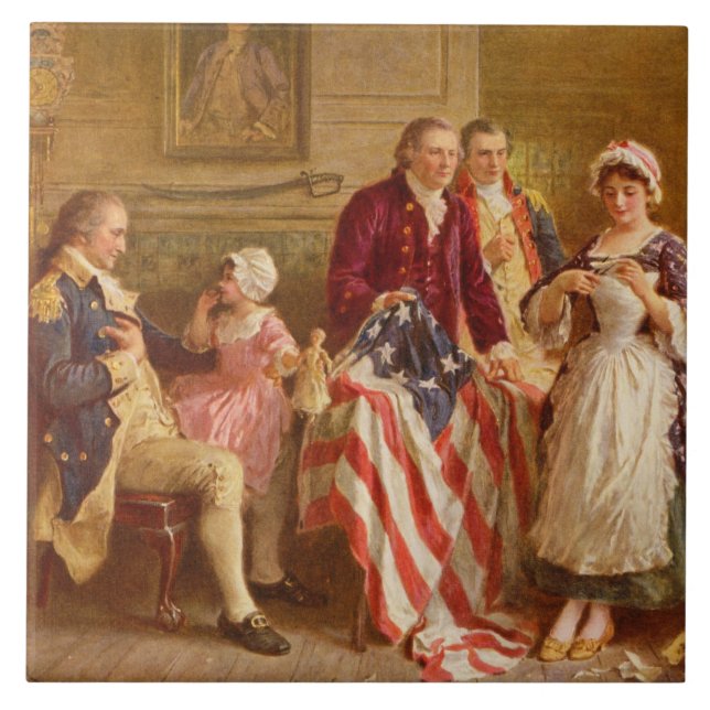 Carreau Betsy Ross, 1777 (Histoire américaine) (Patriote a (Devant)