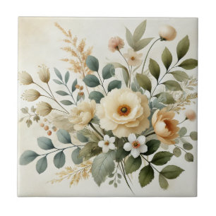 Carreau Beurre Aquarelle Jaune Florale Printemps & Été