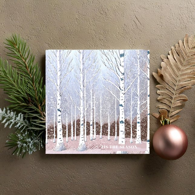 Carreau Bibouleau neigeux Noël Dusty Blue ID1003 (Créateur téléchargé)