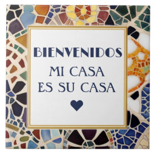 Carreau Bienvenidos Mi Casa Es Su Casa Faux Mosaïque Gaudi