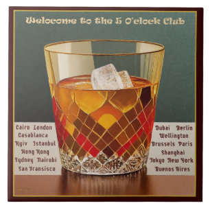 Carreau Bienvenue au Club 5 O'clock Mid Century Design