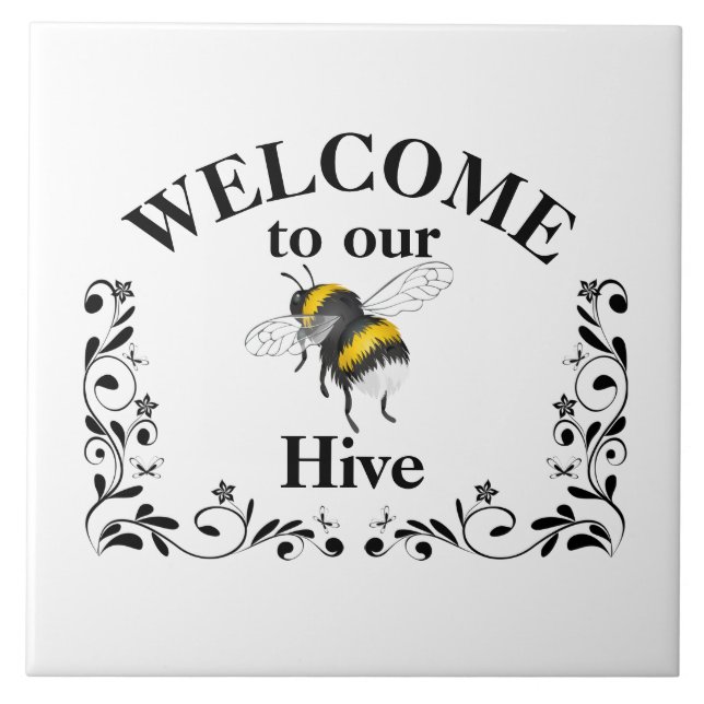 Carreau Bienvenue dans notre ruche d'abeilles (Devant)