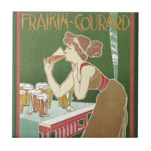 Carreau Bière de la Brasserie Art Nouveau Vintage Fraikin-