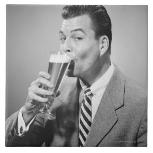 Carreau Bière potable d'homme d'affaires