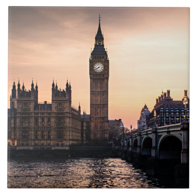 Carreau Big Ben by River Thames à Londres (Devant)