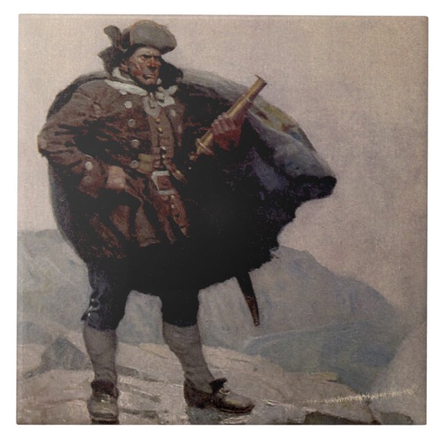 Carreau "Billy Bones" Peinture de pirates par NC Wyeth (Devant)