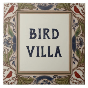 Carreau Bird Custom Nom de la maison Panneau Plaque Plaque