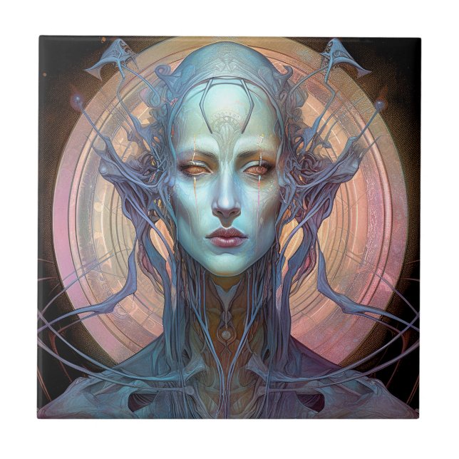 Carreau Bizarre surréaliste Alien Art femme (Devant)