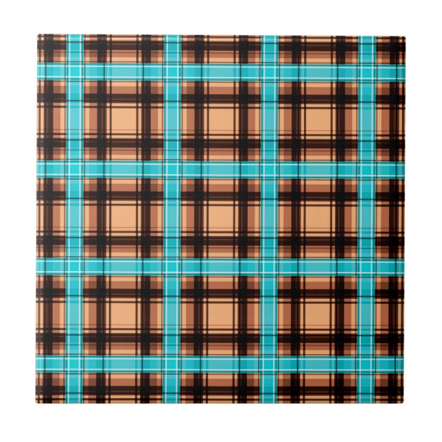 Carreau Bl motif abstrait sans à damiers plaid (Devant)