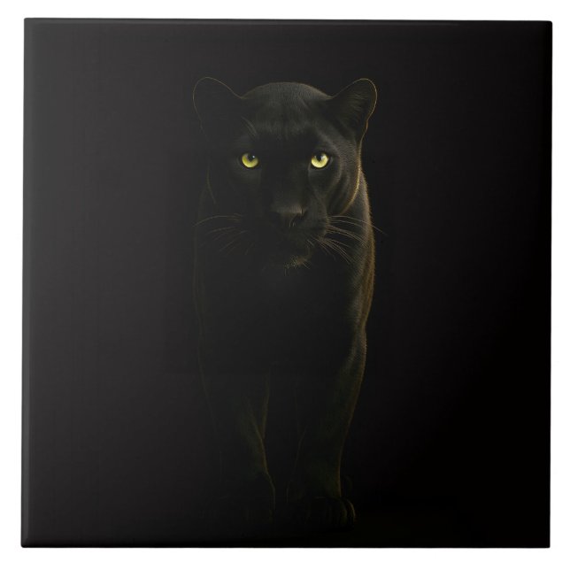 Carreau Black 4 Luxe Tile with Black Panther (Devant)