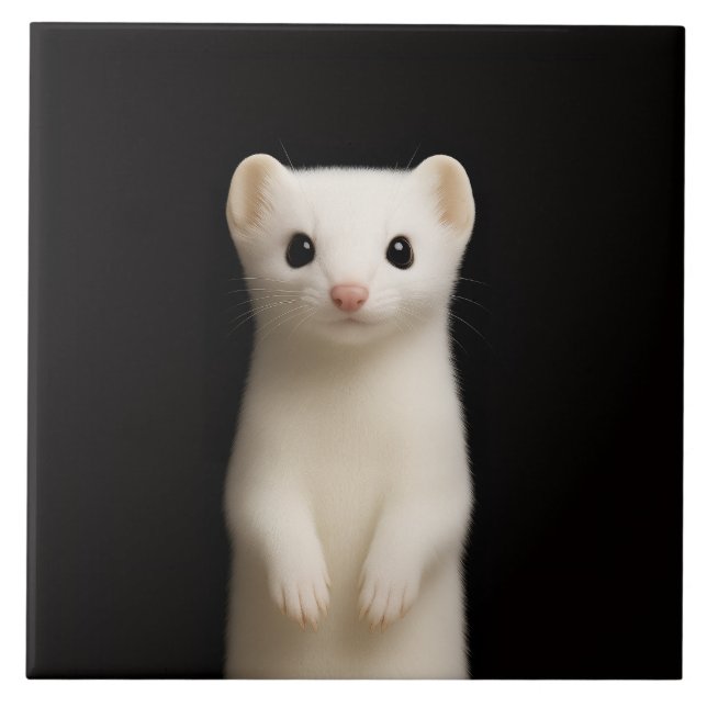 Carreau Black 4 Luxe Tile with Stylish Ermine (Devant)