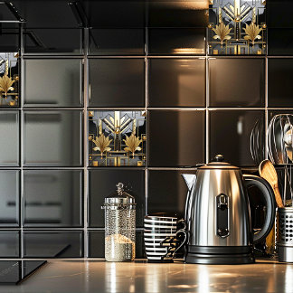 Carreau Black and Gold Art Deco Beautiful 