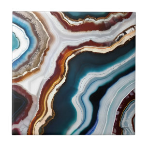 Carreau Black Blue Terracotta White Gold Agate Géode