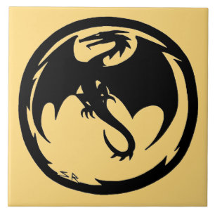 Carreau Black Dragon Gold grande tuile