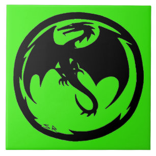 Carreau Black Dragon Grande tuile verte