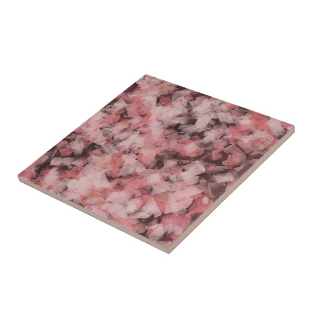 Carreau Black Gray Pink White Modern Geometric Abstract  (Côté)