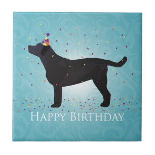 Carreau Black Lab Joyeux Design d'anniversaire