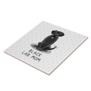 Carreau Black Lab Mom (Labrador Retriever Mom) mignonne ch
