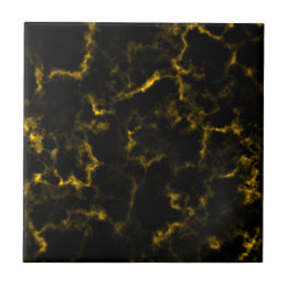 Carreau Black Marble Gold Motif Texture de luxe