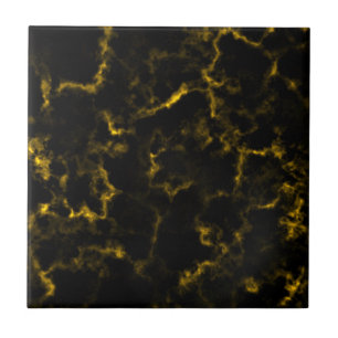 Carreau Black Marble Gold Motif Texture de luxe