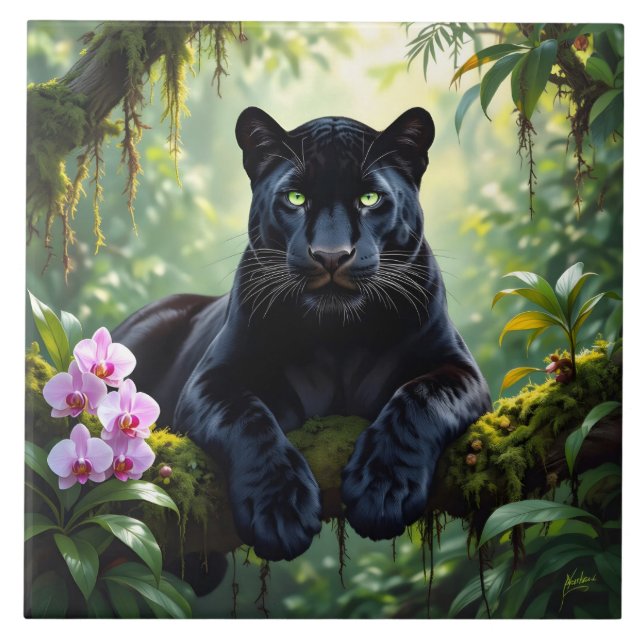 Carreau Black Panther in the Jungle (Devant)