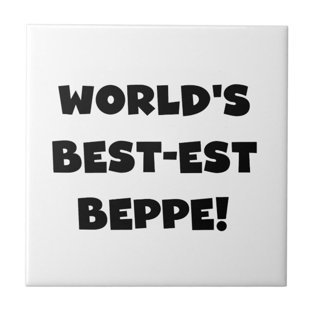 Carreau Black Text Meilleurs T-shirts et cadeaux de Beppe (Devant)