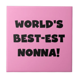 Carreau Black Text Meilleurs T-shirts et cadeaux Nonna