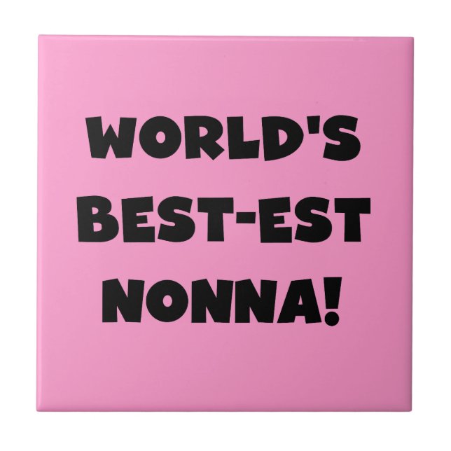 Carreau Black Text Meilleurs T-shirts et cadeaux Nonna (Devant)